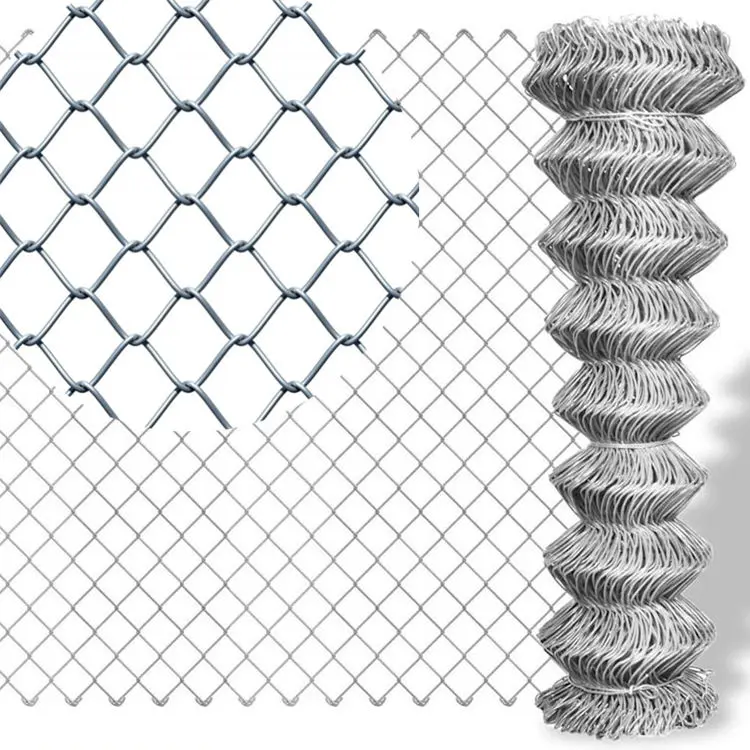 Chain Link Wire Mesh low carbon galvanized coated steel diamond wire netting for protection fencing