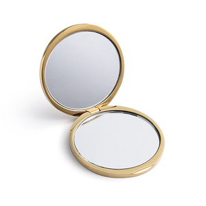 Portable Custom Logo Metal Round Dual Side Cosmetic Gold Fold <b>Compact</b> Pocket <b>Mirror</b> - Product Image 3