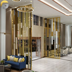CL235 Decorative Hotel Movable Stainless Steel Privacy Screen <strong>Partition</strong> <strong>Wall</strong> Metal Screens Stainless Steel Room Dividers - Product Image 6