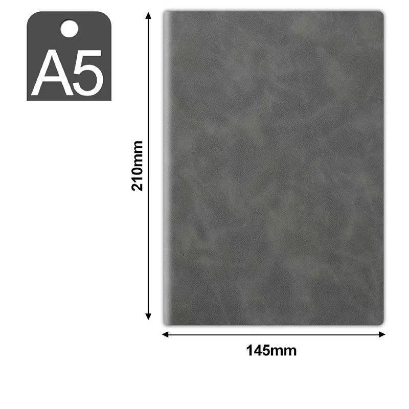 Cuir PU souple gris A5