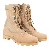 Doublesafe Hommes Semelle Moulée Durable Desert Split Cuir Caoutchouc Tactique avec Talon Respirant Imperméable Tan Tactic Desert Boots
