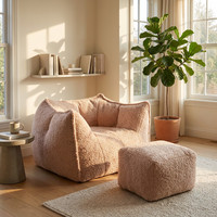 Canapé-lit simple de style européen avec repose-pieds, canapé une place pour salon, canapé moderne personnalisé de petite taille