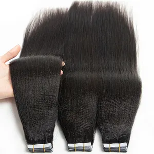 Blonde Double Drawn Kinky Straight hair Großhandel Band Haar verlängerungen machen Maschine