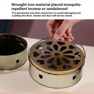 Ev açık taşınabilir yanmaz paslanmaz çelik tütsü tutucu spiralli sivrisinek kovucu kutu - Product Image 2