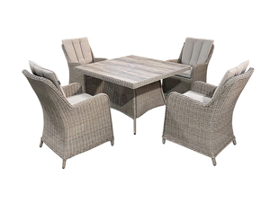 Modern 4 Seat Square Dining Set for Outdoor Patio Restaurant Aluminium Frame PE Wicker <strong>Garden</strong> <strong>Tables</strong> <strong>Rattan</strong> Chairs Square Dining - Product Image 5