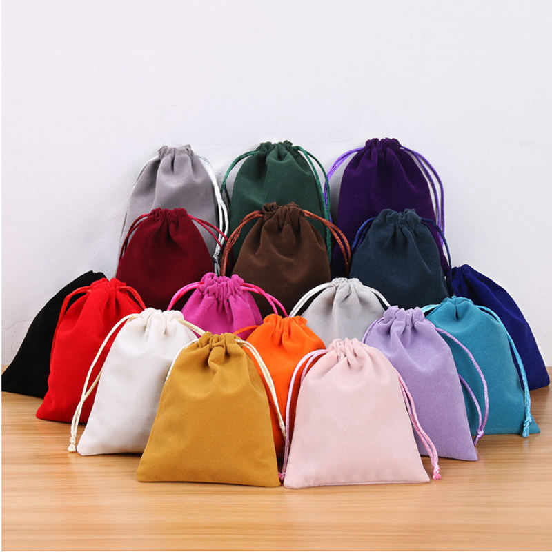 10x12cm Jewelry Bags Wholesale Soft Velvet Gift Packaging Drawstring Pouch  Makeup Drawstring Bag