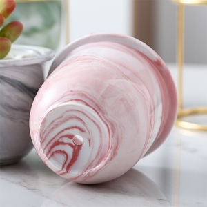 Pot de fleurs en céramique émaillée durable avec support en métal - Product Image 5