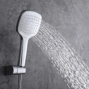 Juego de columna de ducha de latón con interruptor de perilla de alta calidad cromado con cabezal de ducha de lluvia y ducha de mano