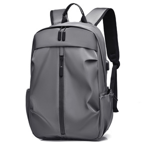 Laptop <b>Backpack</b> 15 Inches <b>Large</b> Capacity Business Travel Commuting Youth Solid Color Black Gray Blue - Product Image 3