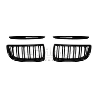 Body Kit Berkualitas Tinggi Plastik ABS Serat Karbon Dual Slats Gril Mobil Kidney Grille Depan untuk BMW Seri 3 E90 2005 2006 2007