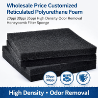 Mousse de polyuréthane de qualité supérieure 15-80ppi à cellules ouvertes couleur noire élément filtrant à charbon actif feuille d'éponge d'air haute densité