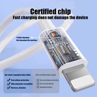 Câble de charge pour iPhone, puce certifiée, charge rapide 3A, USB C, câble de données 480 Mbps, TPE durable, vente en gros