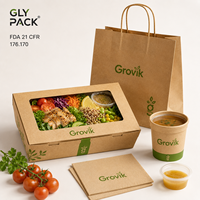 Boîte à emporter en papier kraft personnalisée en gros avec fenêtre pour salade, riz, pâtes, préparation de repas, conteneur alimentaire, emballage de restaurant