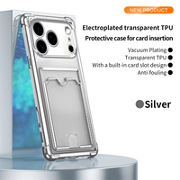 Placage de luxe souple TPU mince Transparent avec porte-carte Protection d'angle pour iPhone 17 16 15 14 13 12 11 ProMax étuis transparents