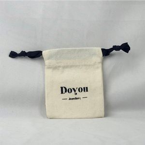 100% Organic Cotton <b>Drawstring</b> Bag Natural Color with Simple Style Dust <b>Drawstring</b> <b>Pouch</b> - Product Image 3