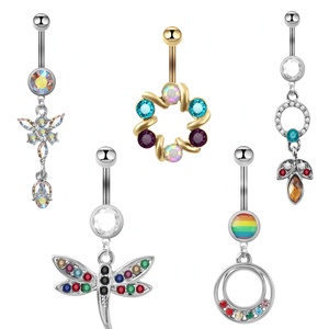 Anillos de Ombligo Geométricos de Acero Inoxidable, Joyería para <span class=keywords><strong>Piercing</strong></span> Corporal al por Mayor para Mujeres, Adecuados para Ropa Urbana, Viajes y Fiestas - Product Image 1