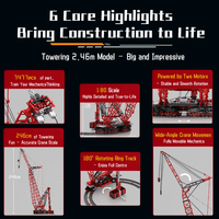 Reobrix 22028 1/80 Véhicule d'ingénierie SK6000 Camions Ensemble de blocs de construction Grue de levage lourd de premier ordre au monde Briques Cadeau de Noël