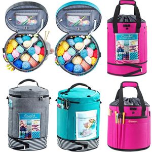 Multi-Functional Fabric <b>Knitting</b> <b>Needles</b> <b>Case</b> Portable Yarn Storage Organizer with Accessories Holder for Crochet Set - Product Image 2