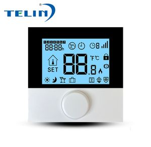 Telin AC8068 Tuya Systèmes de chauffage par le sol numérique et pièces Chaudière à <span class=keywords><strong>gaz</strong></span> à eau électrique <span class=keywords><strong>Thermostat</strong></span> de chauffage par le sol <span class=keywords><strong>filaire</strong></span> sans fil - Product Image 1
