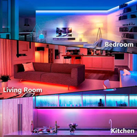 Bande LED flexible 44 touches 12V 5050 RGB avec synchronisation des couleurs et CRI 80 pour l'éclairage de chambre, salon et home cinéma