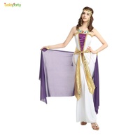 Costume de Cléopâtre Costume de déesse égyptienne antique sexy avec des Costumes pharaoniques pour femmes drapés violets