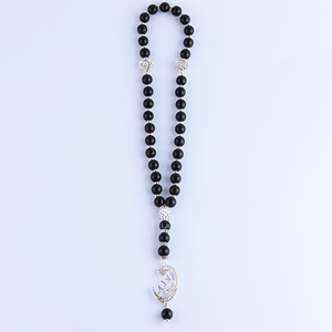 Bola de diamante blanca islámica, <span class=keywords><strong>Perla</strong></span> <span class=keywords><strong>Negra</strong></span> 33, cuentas de oración islámica, Tesbih, Dios, Mesbaha, Sibha, venta al por mayor - Product Image 5