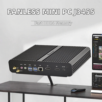 Mini PC Quad Core Tanpa Kipas Intel Celeron J3455 Perangkat Jaringan Meja DDR4 RAM 4 LAN M.2 SATA PCIe SIM Linux