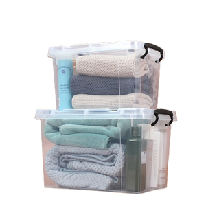 120L Big <span class=keywords><strong>Pp</strong></span> Nhựa Trong Suốt Lưu Trữ <span class=keywords><strong>Organizer</strong></span> Hộp Với Xử Lý - Product Image 2