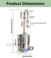 Distillateur Commercial à Vapeur en Acier Inoxydable Certifié CE 15-98L pour Huiles Essentielles (Lavande, Rose) – Exportation