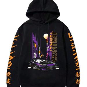 Sweat à capuche personnalisé pour homme en molleton 100% coton, imprimé numériquement sur les manches, avec logo en relief, pour l'hiver - Product Image 1