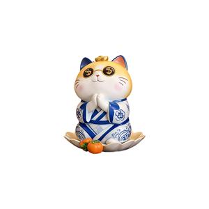 Statue Maneki-neko fantaisie, figurine personnalisée, accent festif pour la maison, décoration artisanale, cadeau idéal pour les passionnés d'Asie - Product Image 1