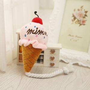 Sıcak satış özel etiket dondurma şekilli Pet oyuncak köpek gıcırtılı peluş çiğnemek oyuncaklar pamuk halat tasarımı ile evcil hayvanlar için - Product Image 3