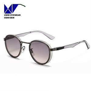 Lunettes de soleil rétro vintage OEM, style punk, avec logo personnalisé, protection UV400, verres et monture en PC, pour hommes et femmes - Product Image 3