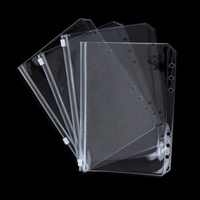 Pochettes Zippées Transparentes en PVC A5 A6 A7 A8 sans Curseur, pour Classeur à Feuillets Mobiles, Enveloppe de Rangement pour Argent Liquide et Organisation, Sacs de Stockage Zippés