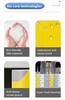 Armoire de rangement en plastique ABS étanche avec serrure à clé, à poser au sol, pour vestiaire, personnel, gymnase, salle de bain