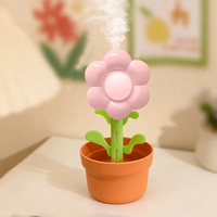 Humidificateur miniature de haute qualité à deux modes de brumisation, 280 ml, 7 couleurs de lumière, fleurs, pour la maison, la chambre à coucher, le bureau