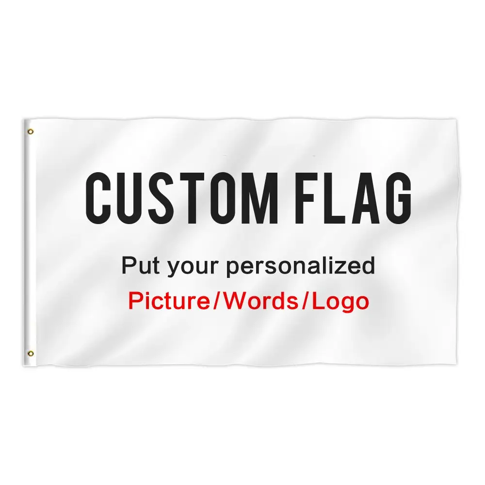 3x5ft 90x150cm kaliteli dijital süblimasyon baskı 100D polyester dış mekan kullanımı karikatür özel bayrak afiş reklam için