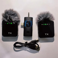 Microphone Cravate Sans Fil Professionnel F11-2 Double Micro pour Enregistrement Téléphone Portable et Vidéo Extérieure
