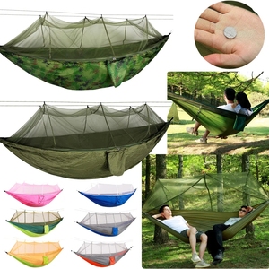 Hamac universel d'été pour l'extérieur, double moustiquaire, tissu pour <span class=keywords><strong>parapluie</strong></span>, nylon, <span class=keywords><strong>lit</strong></span> suspendu léger pour le camping. - Product Image 3