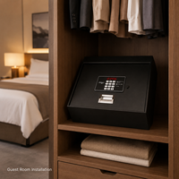 Coffre-fort intégré pour hôtel avec clavier tactile, 5 méthodes de déverrouillage