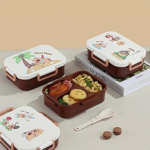 UV Independent a scellé la boîte à lunch en plastique Kapi Family à 3 grilles avec cuillère à soupe pliante en PP 850ml - Product Image 6