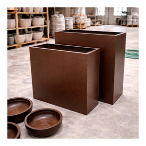 Durable Lightweight Eco-Friendly Hand-Carved Sustainable Lightweight For Home and Garden High Quality Fiberglass <b>Planter</b> Pots - Product Image 1