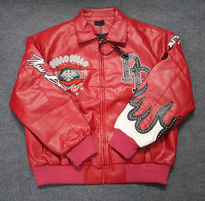 رداء بيسبول بكتف متدلية جاكيت مطرز بشعار هيب هوب جاكيت جلد صناعي جاكيت رجالي جاكيت للرجال - Product Image 2