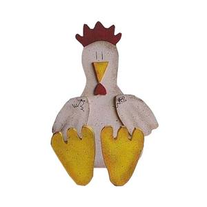 EASTER RUSTIC WOODEN SITTING CHICKEN <strong>ROOSTER</strong> DECORATION <strong>HAPPY</strong> EASTER WOODEN CHICKEN ORNAMENT - Product Image 1