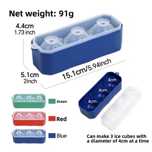 Customized High Quality <b>Block</b> Clear Round Ball Maker Silicone Popsicle Whiskey Coffee Ice Cream Mold Ice Cube Tray with Lid - Product Image 2