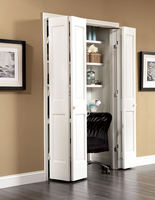 Portes accordéon modernes à double battant en verre, portes pliantes en bois, isolation acoustique pour gain de place dans la salle de bain, la chambre et la cuisine