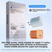Pengisi Daya GaN 45W Blok Kecil dengan Port USB-C Pengisian Cepat PD, Layar Digital, dan Colokan Lipat untuk Ponsel, Tablet, dan Laptop