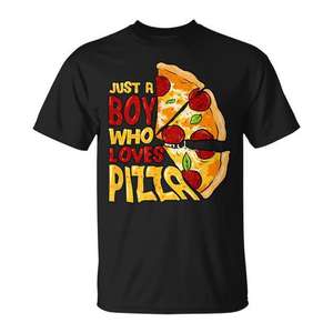 T-shirt promotionnel Just a Boy for Who Loves Pizza - Product Image 1
