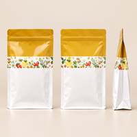 Sachets d'emballage pour thé à fond plat avec fermeture éclair, scellage huit côtés, imprimés sur mesure pour thé en vrac chinois, bien-être, aliments pour animaux de compagnie