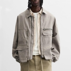 Veste de travail rétro américaine pour homme avec plusieurs poches pour le lavage et l'âge, possibilité de personnalisation - Product Image 1